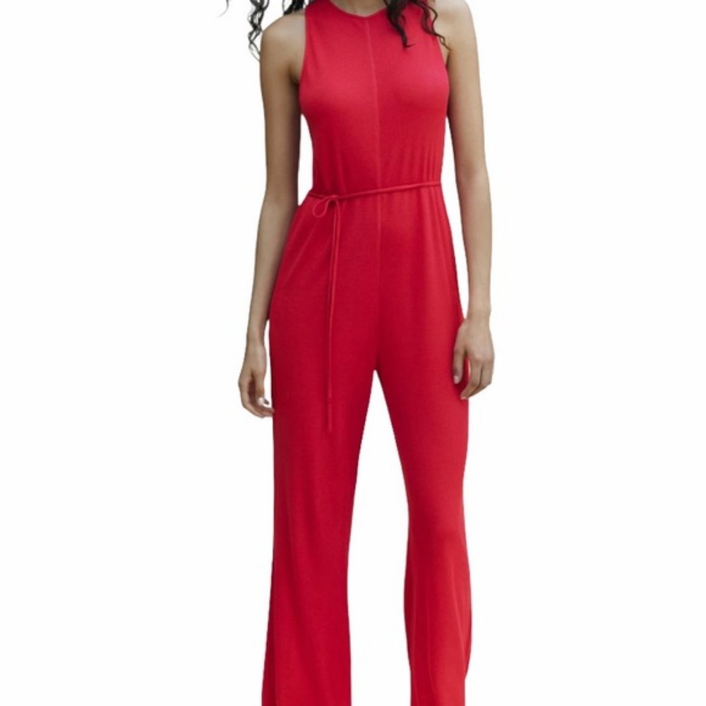 ZARA Fuchsia/Pink Wide Leg Jumpsuit S NWOzT